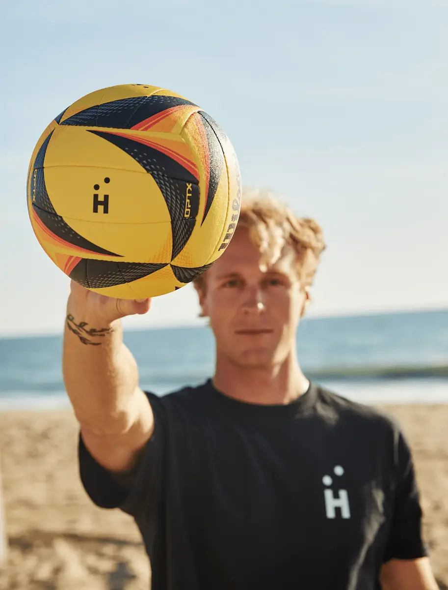 Volleyball player on beach